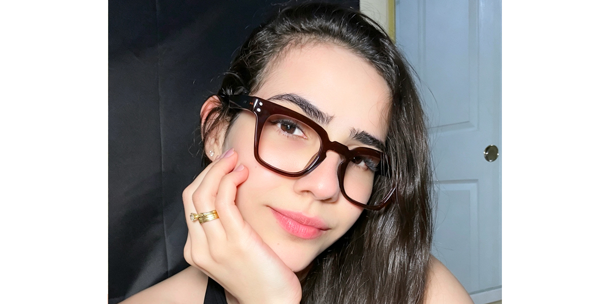 Brown Horn Retro Plastic Eyeglasses