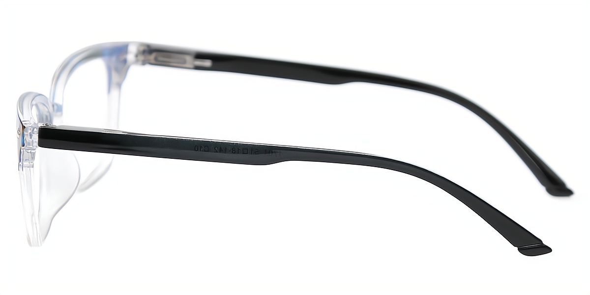Blue Rectangle Retro Plastic Eyeglasses