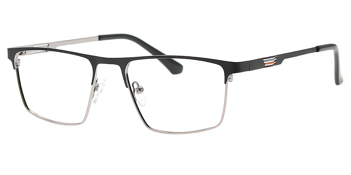 Silver Browline Retro Simple Metal Eyeglasses