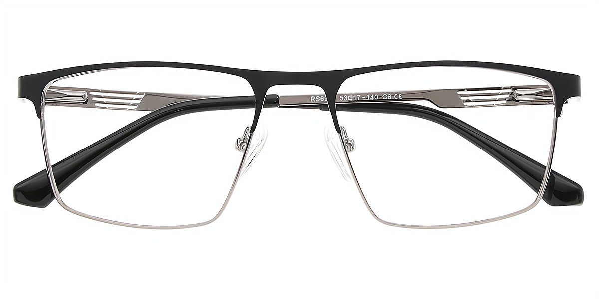 Silver Browline Retro Simple Metal Eyeglasses