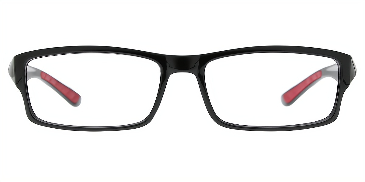 Black Rectangle Chic Plastic Eyeglasses