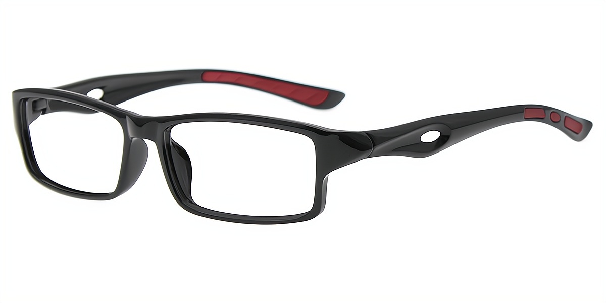 Black Rectangle Chic Plastic Eyeglasses