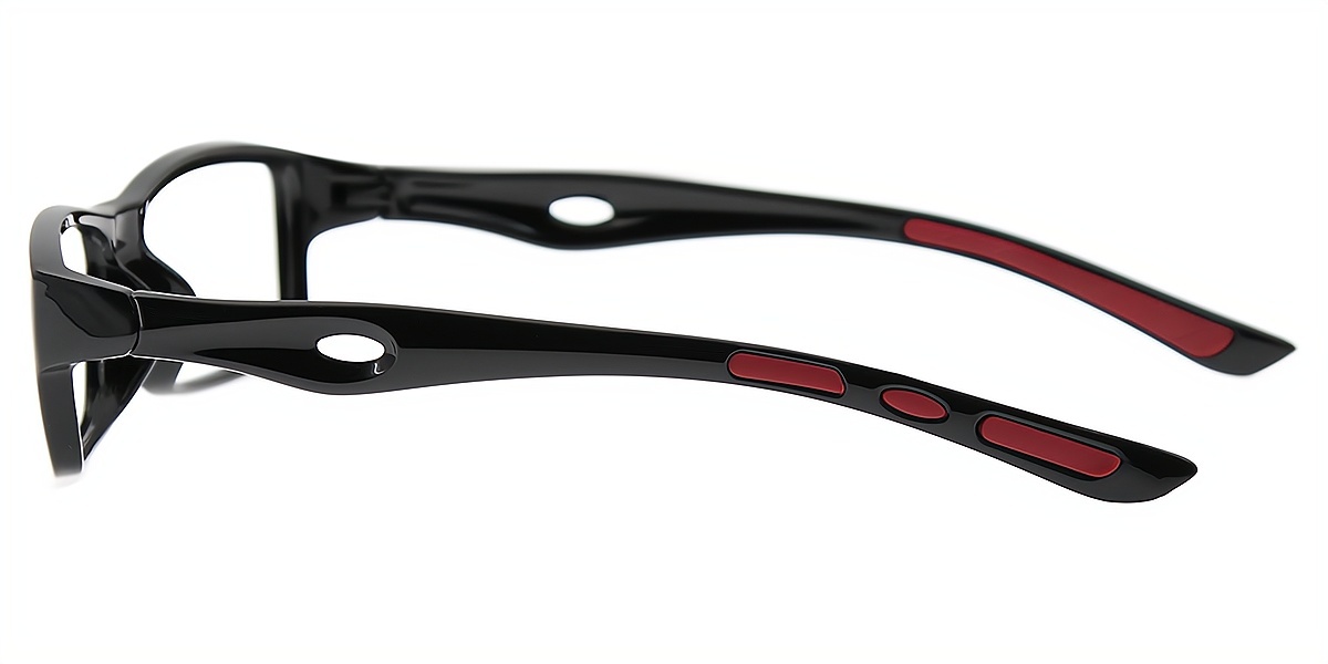 Black Rectangle Chic Plastic Eyeglasses