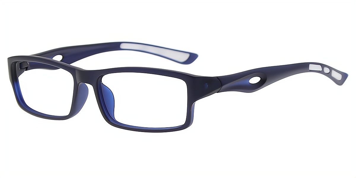 Blue Rectangle Chic Plastic Eyeglasses