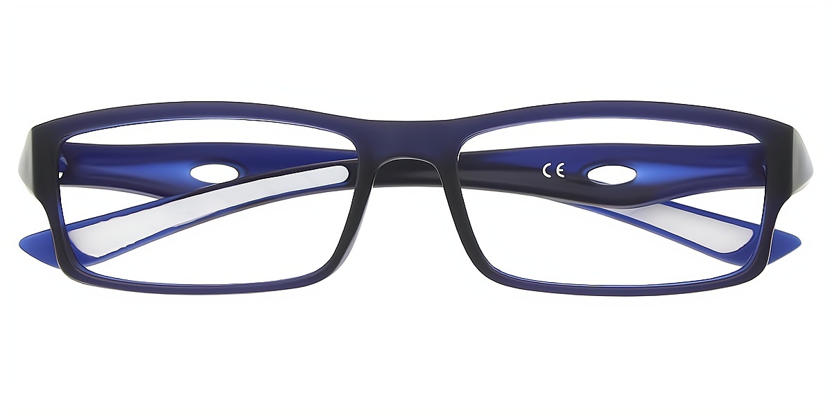 Blue Rectangle Chic Plastic Eyeglasses