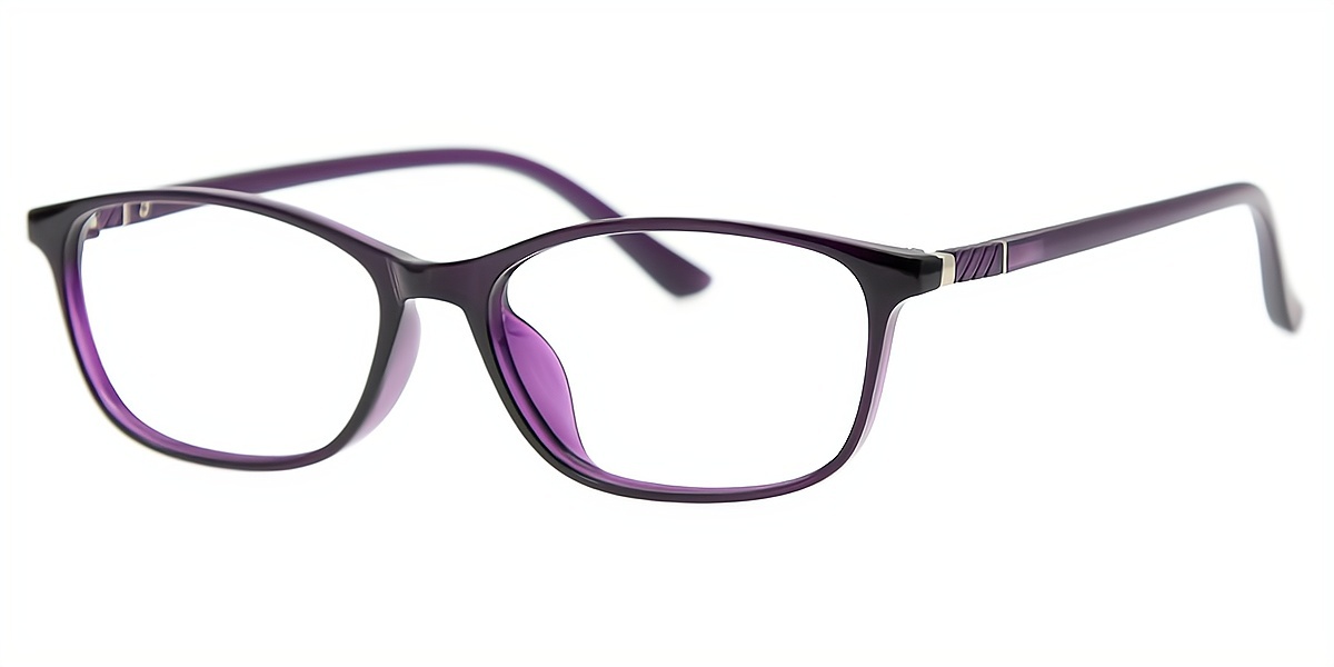 Purple Oval Simple Plastic Eyeglasses