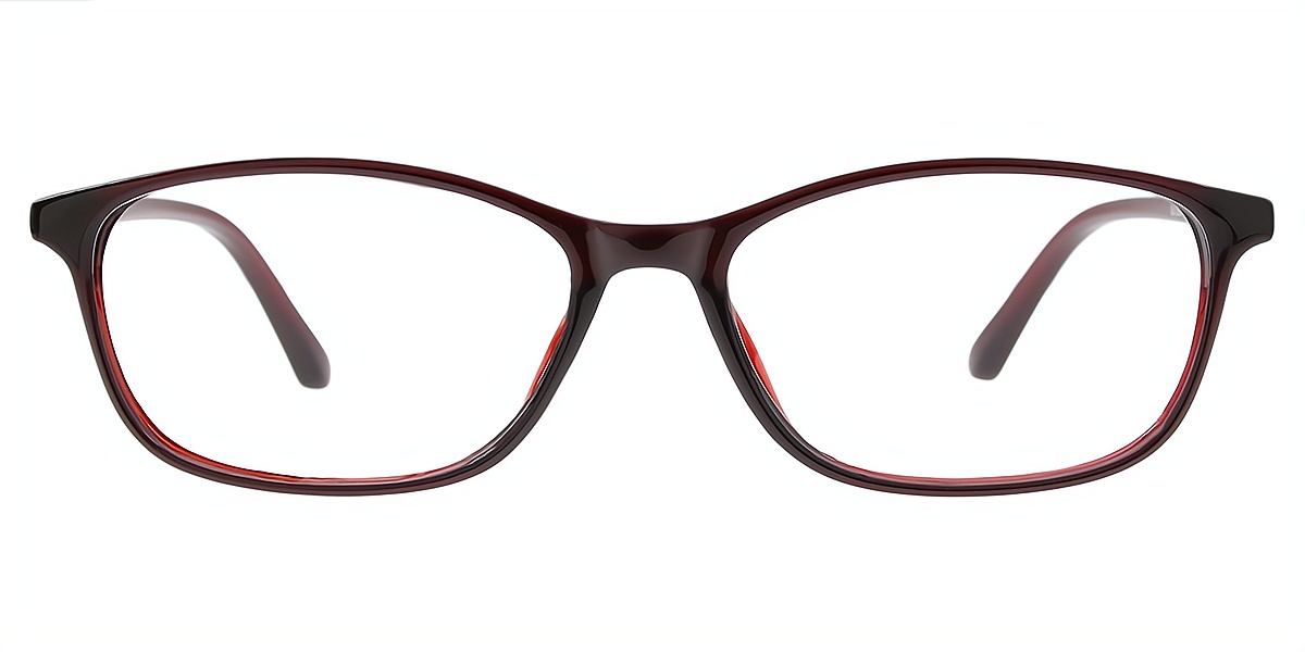 Red Oval Simple Plastic Eyeglasses
