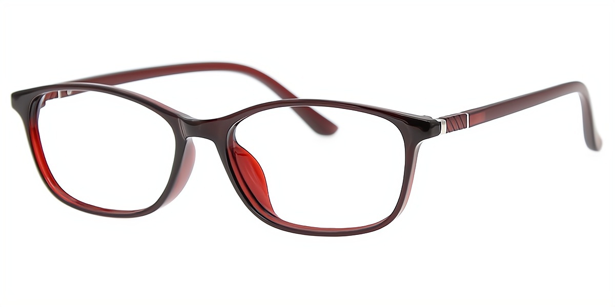 Red Oval Simple Plastic Eyeglasses