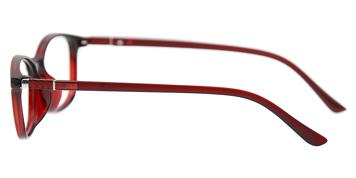 Red Oval Simple Plastic Eyeglasses