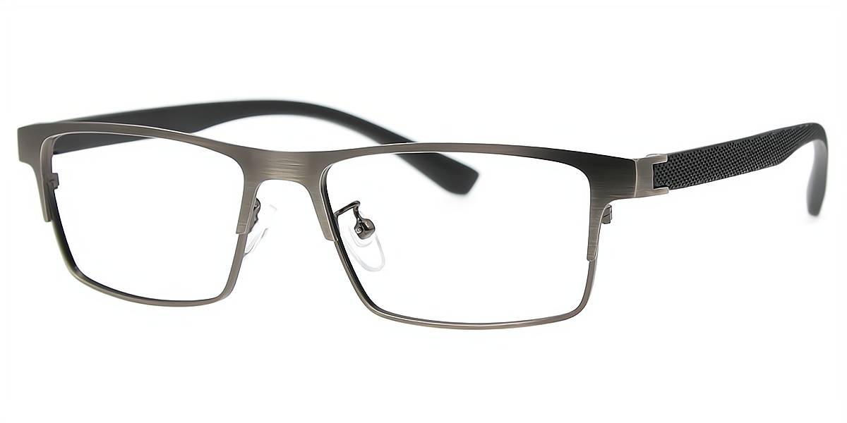 Gray Rectangle Chic Metal Eyeglasses