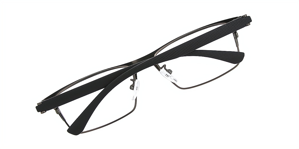 Gray Rectangle Chic Metal Eyeglasses