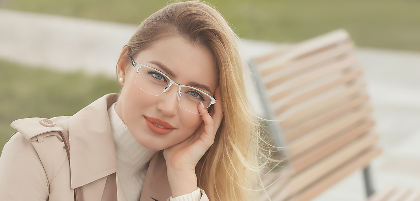 Silver Rectangle Classic Metal Eyeglasses