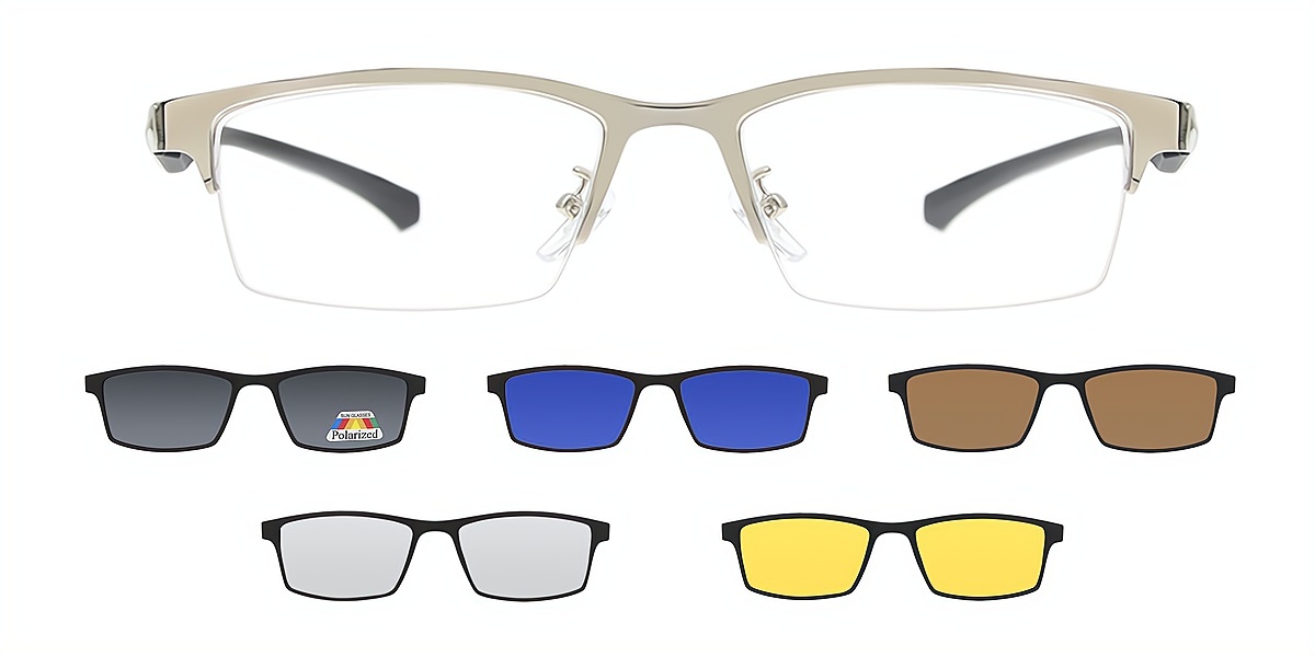 Silver Rectangle Classic Metal Eyeglasses