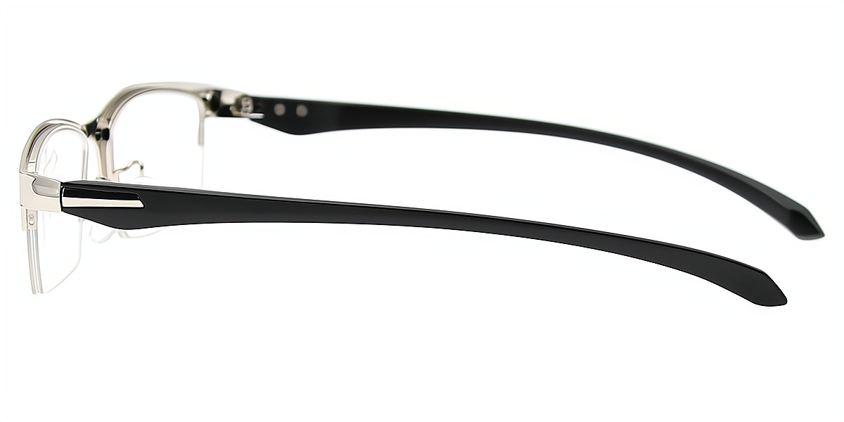 Silver Rectangle Classic Metal Eyeglasses