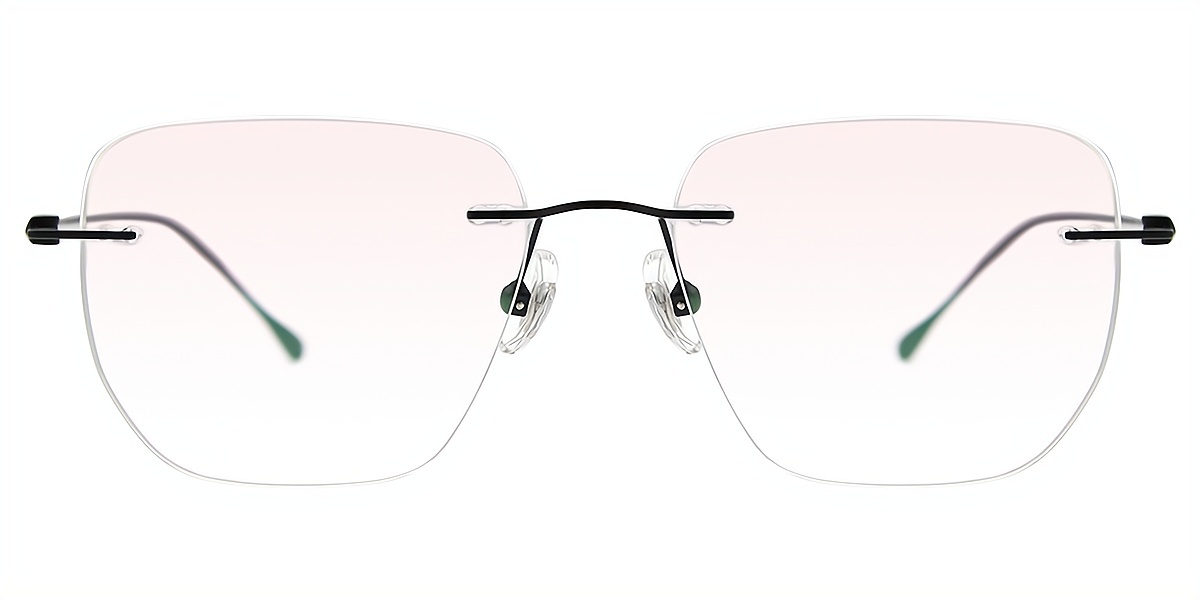 Black Oval Simple Titanium Eyeglasses