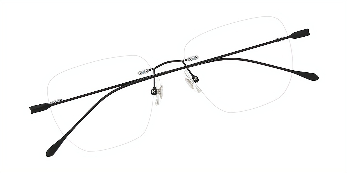 Black Oval Simple Titanium Eyeglasses