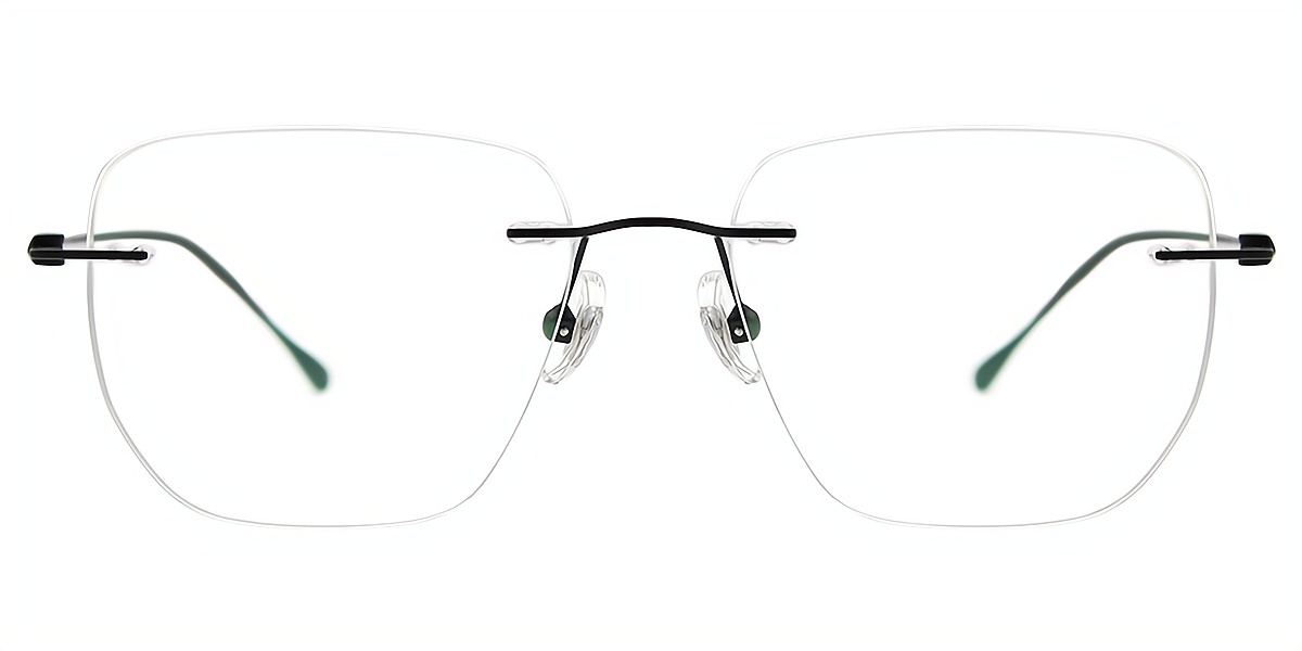 Black Oval Simple Titanium Eyeglasses