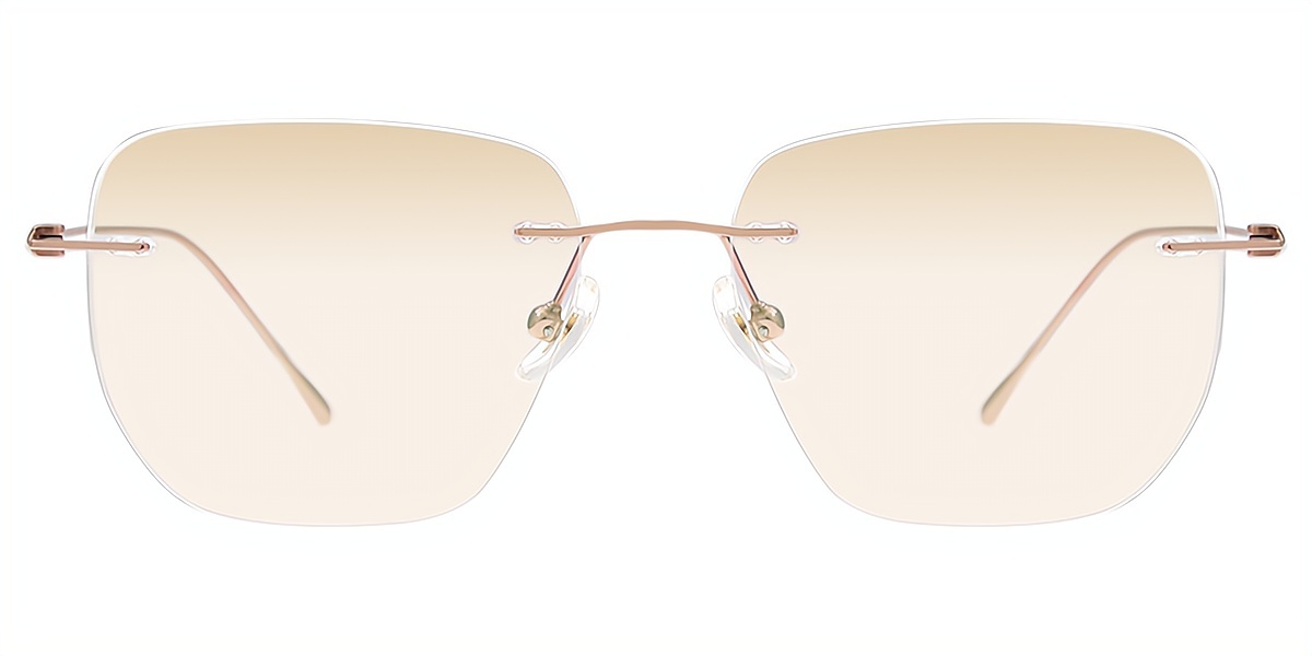Golden Oval Simple Titanium Eyeglasses