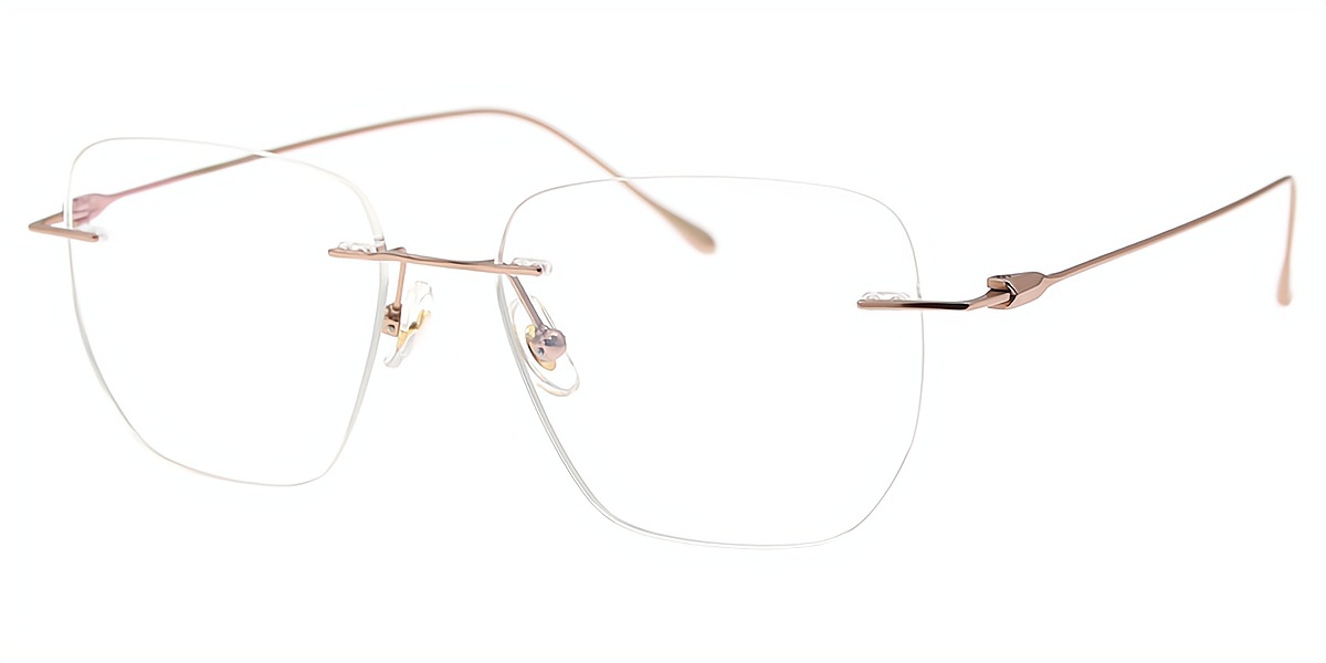 Golden Oval Simple Titanium Eyeglasses