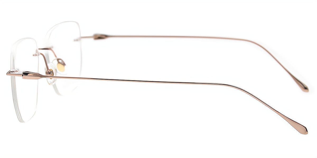 Golden Oval Simple Titanium Eyeglasses