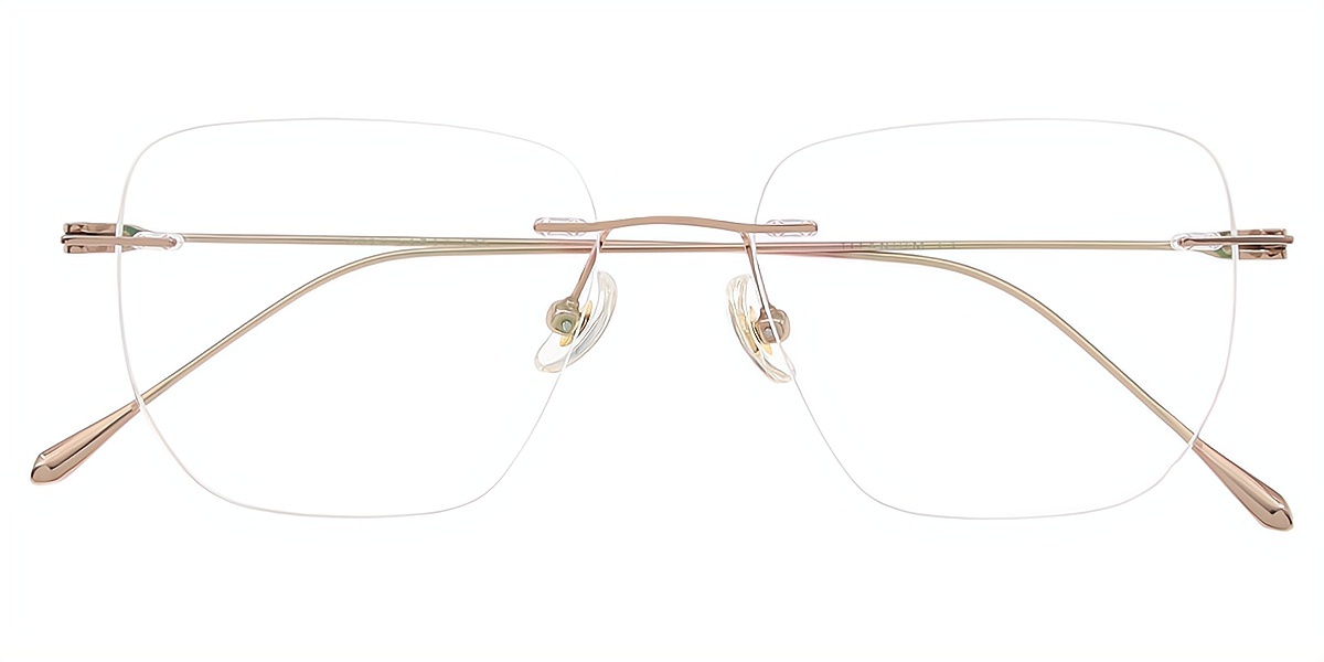 Golden Oval Simple Titanium Eyeglasses