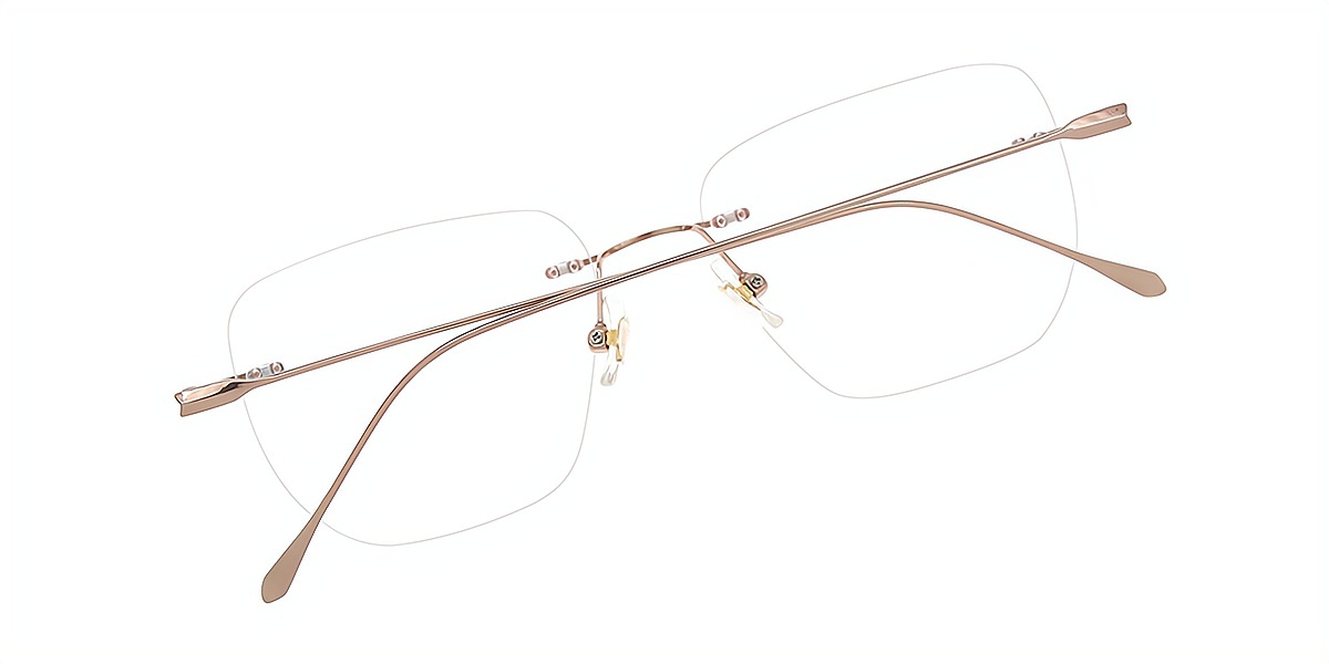 Golden Oval Simple Titanium Eyeglasses