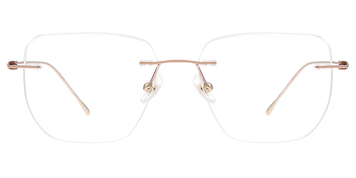 Golden Oval Simple Titanium Eyeglasses