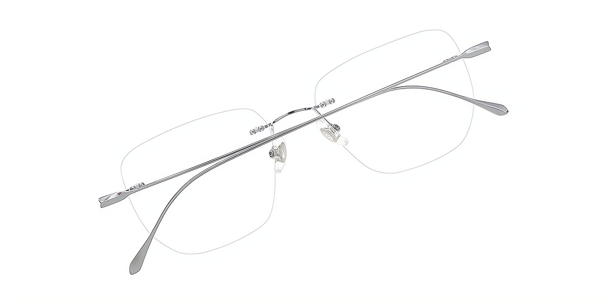 Silver Oval Simple Titanium Eyeglasses