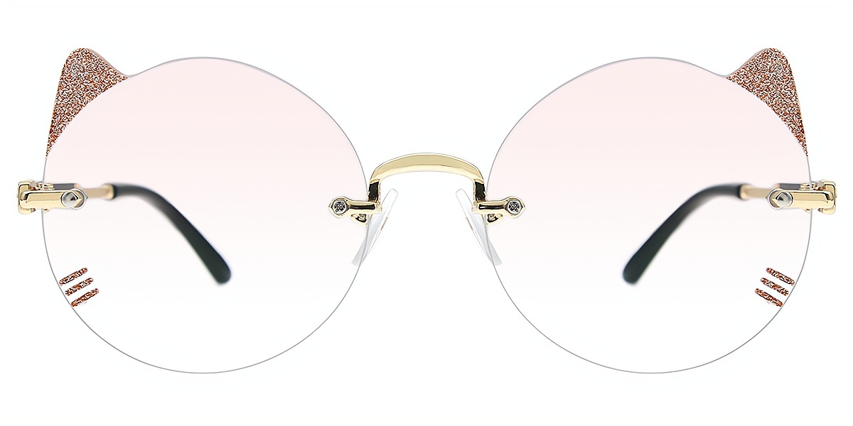 Golden Cat Eye Chic Mixed Materials Eyeglasses