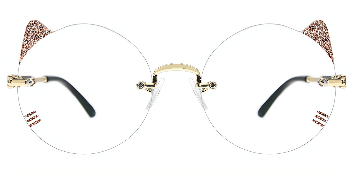 Golden Cat Eye Chic Mixed Materials Eyeglasses