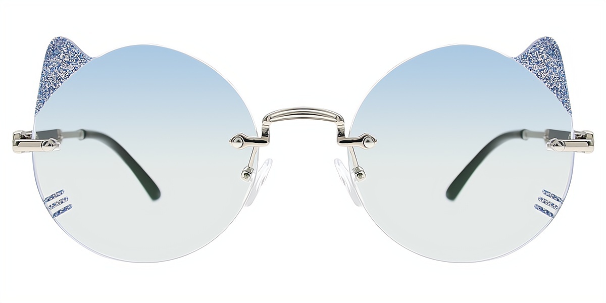 Silver Cat Eye Chic Mixed Materials Eyeglasses