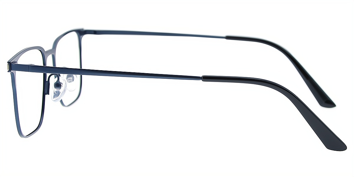 Blue Rectangle Elegant Metal Eyeglasses