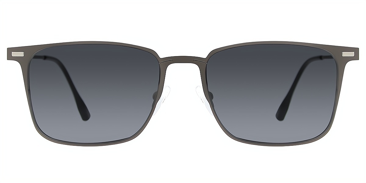 Gray Rectangle Elegant Metal Eyeglasses