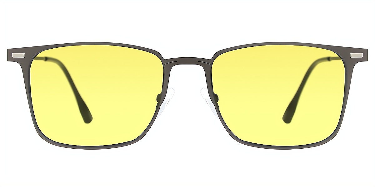 Gray Rectangle Elegant Metal Eyeglasses