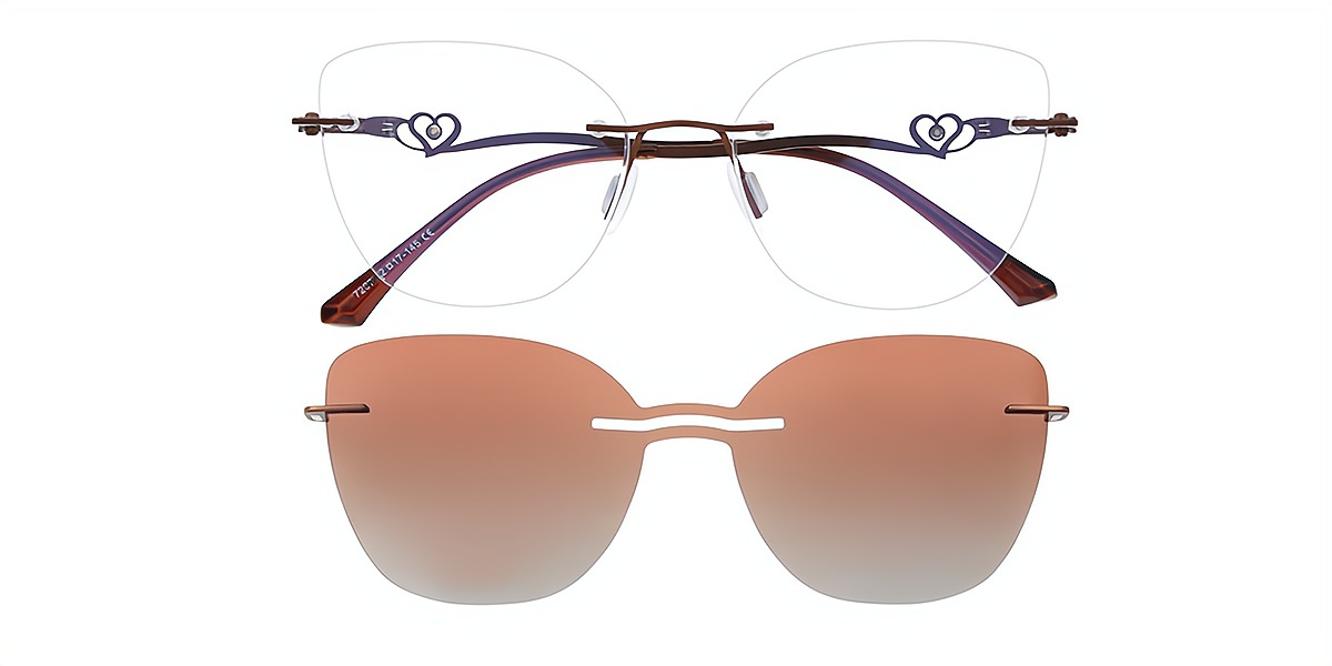 Brown Butterfly Sophisticated Metal Eyeglasses