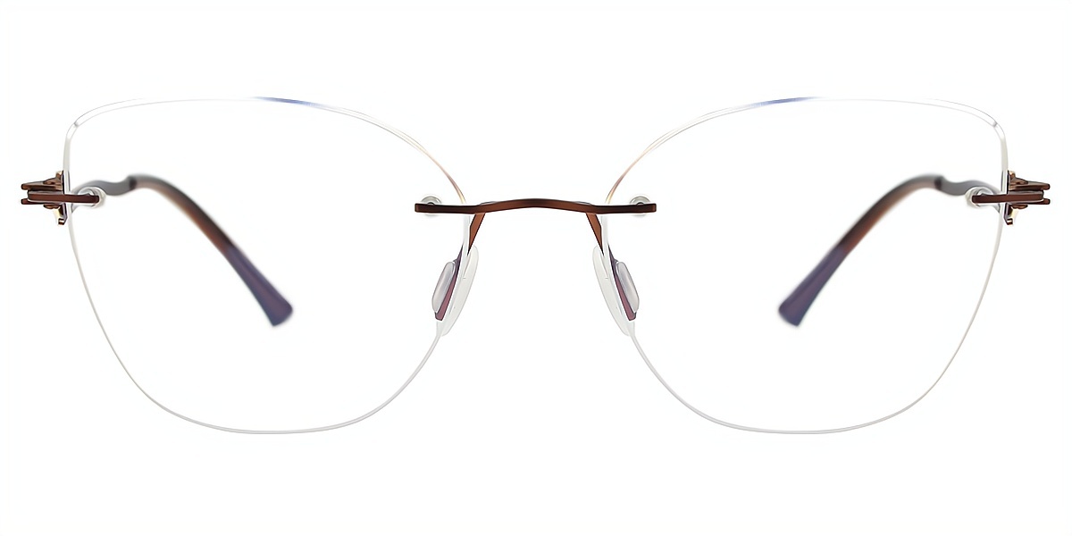Brown Butterfly Sophisticated Metal Eyeglasses