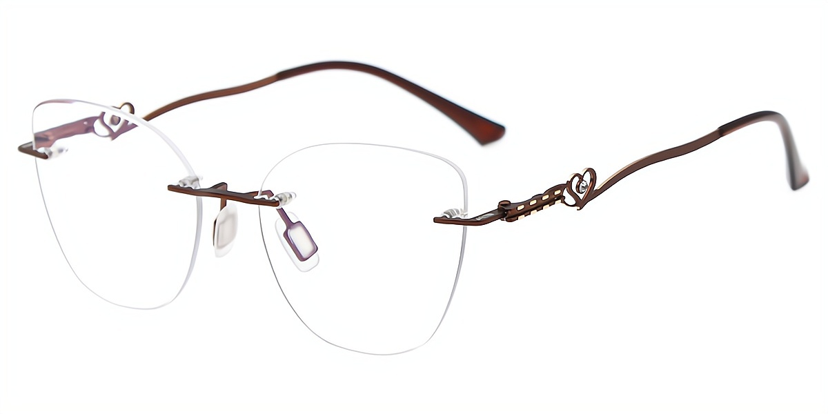 Brown Butterfly Sophisticated Metal Eyeglasses