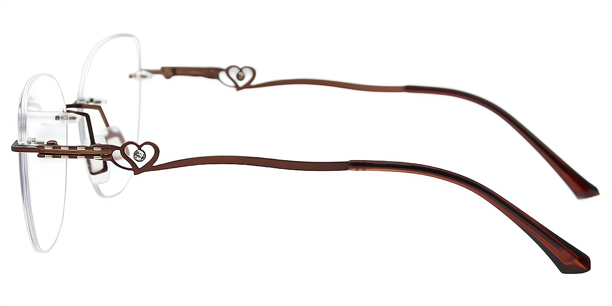 Brown Butterfly Sophisticated Metal Eyeglasses