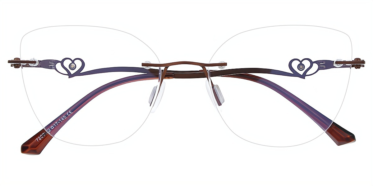 Brown Butterfly Sophisticated Metal Eyeglasses