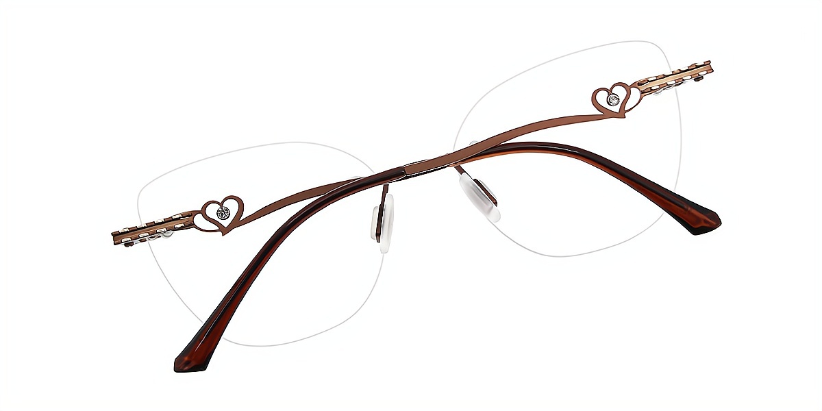 Brown Butterfly Sophisticated Metal Eyeglasses