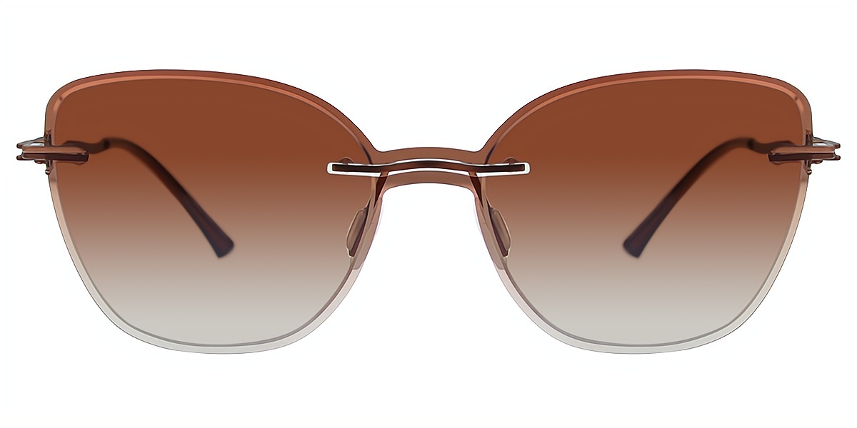 Brown Butterfly Sophisticated Metal Eyeglasses