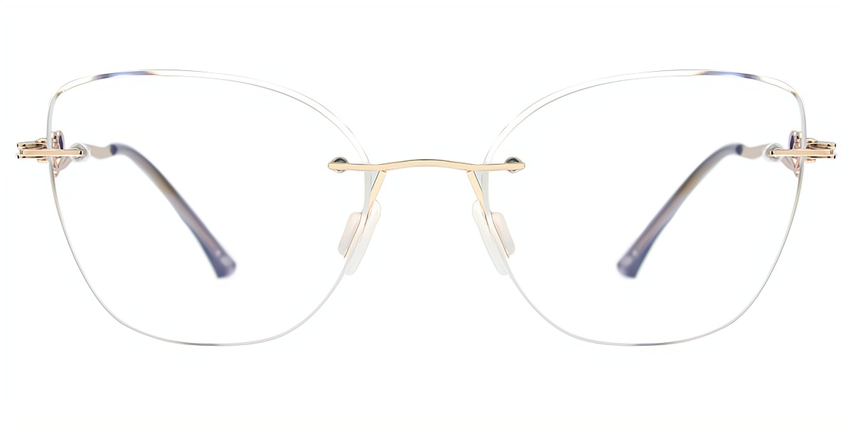 Gray Butterfly Sophisticated Metal Eyeglasses