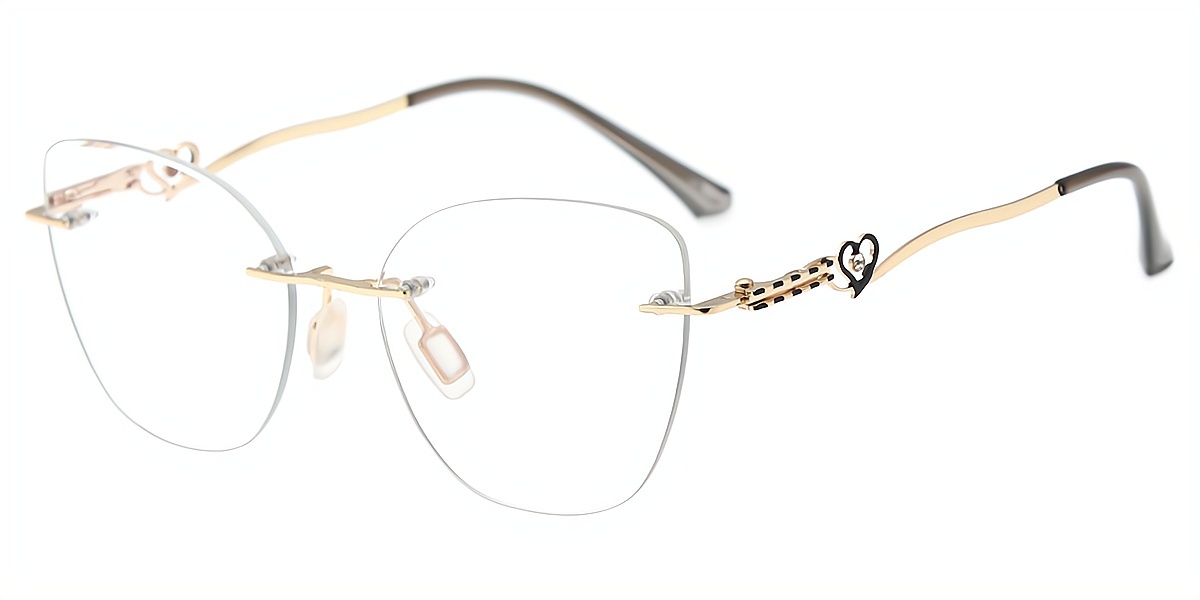 Gray Butterfly Sophisticated Metal Eyeglasses