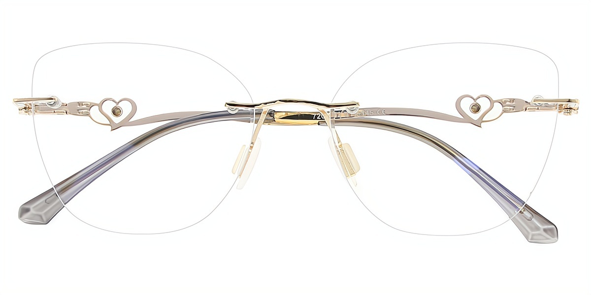 Gray Butterfly Sophisticated Metal Eyeglasses
