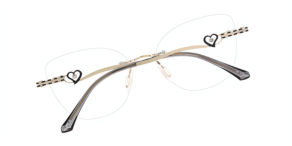 Gray Butterfly Sophisticated Metal Eyeglasses
