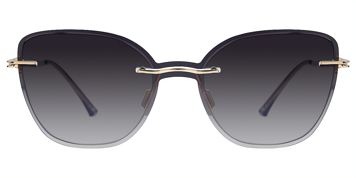 Gray Butterfly Sophisticated Metal Eyeglasses