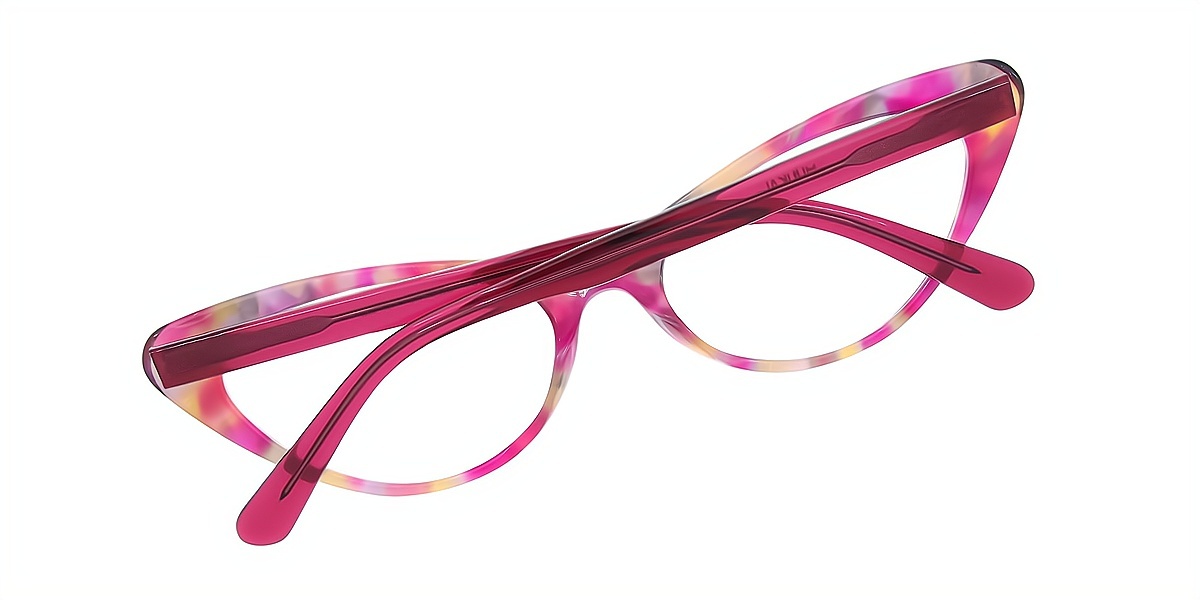 Multicolor Cat Eye Unique Oversized Acetate Eyeglasses