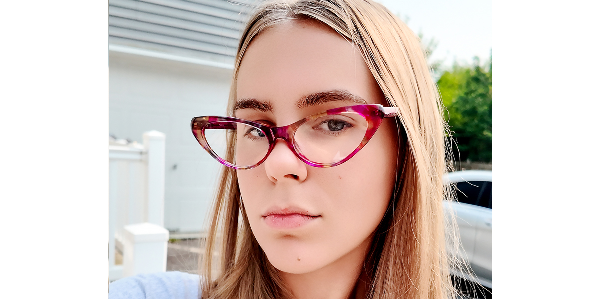 Multicolor Cat Eye Unique Oversized Acetate Eyeglasses