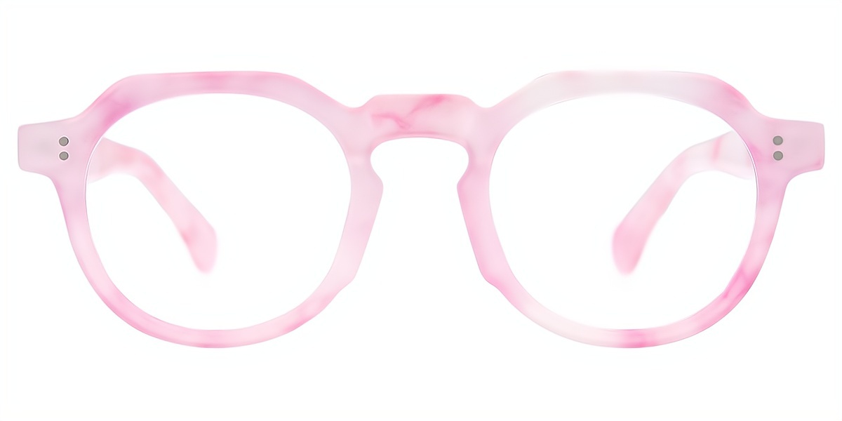 Pink Oval Unique Oversized Plastic Eyeglasses