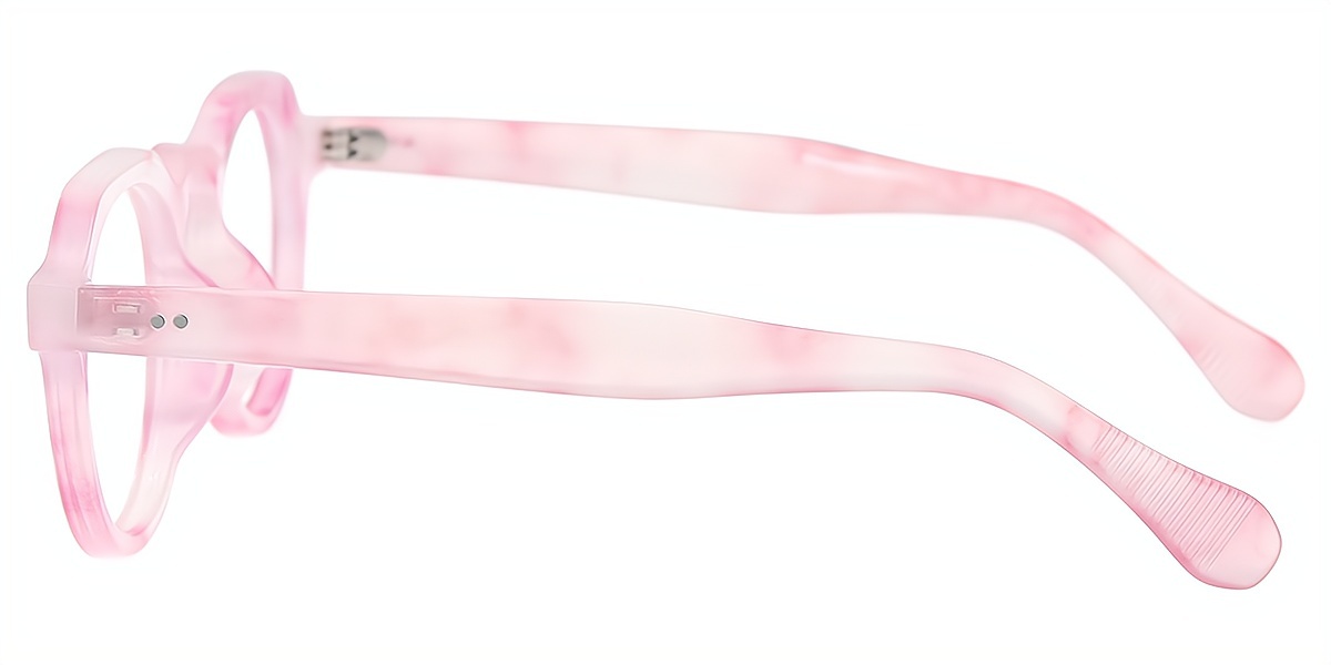 Pink Oval Unique Oversized Plastic Eyeglasses
